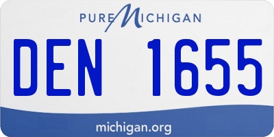 MI license plate DEN1655