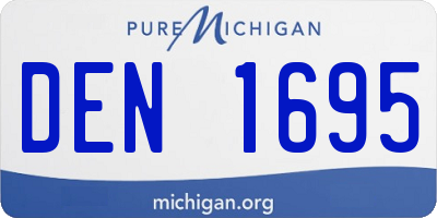 MI license plate DEN1695