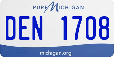 MI license plate DEN1708