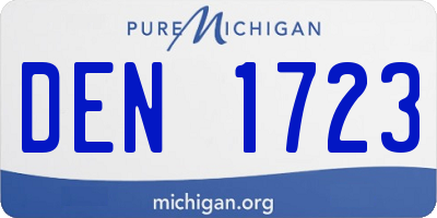 MI license plate DEN1723