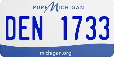 MI license plate DEN1733