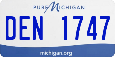 MI license plate DEN1747