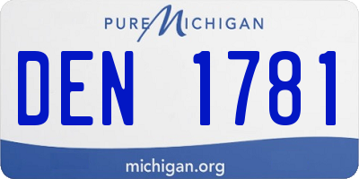 MI license plate DEN1781