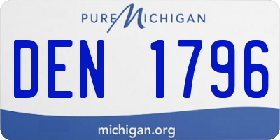 MI license plate DEN1796