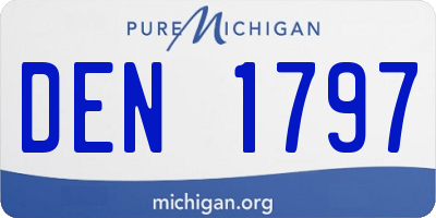 MI license plate DEN1797