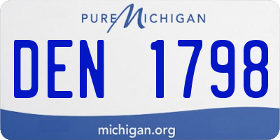 MI license plate DEN1798