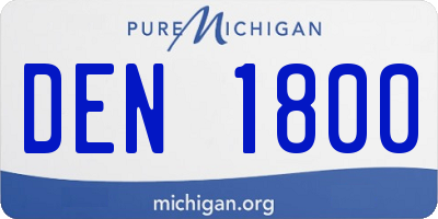 MI license plate DEN1800