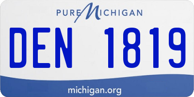 MI license plate DEN1819
