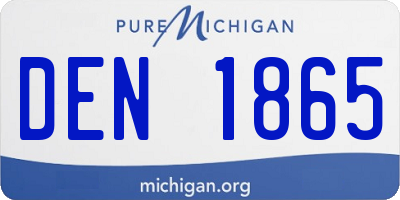 MI license plate DEN1865