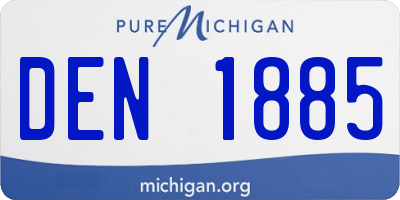 MI license plate DEN1885