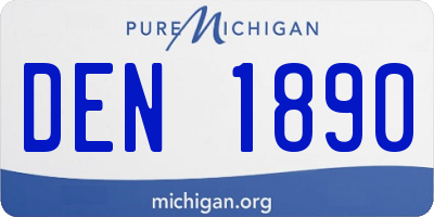 MI license plate DEN1890