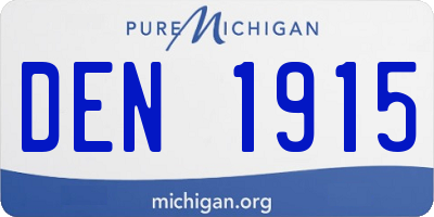 MI license plate DEN1915