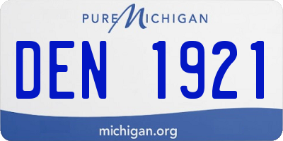 MI license plate DEN1921