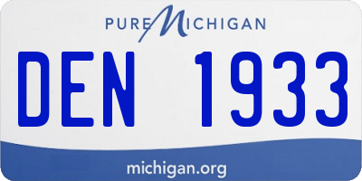 MI license plate DEN1933