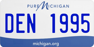 MI license plate DEN1995