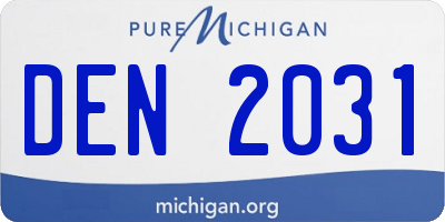 MI license plate DEN2031