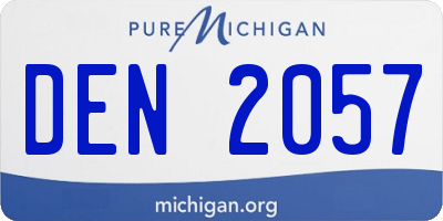 MI license plate DEN2057