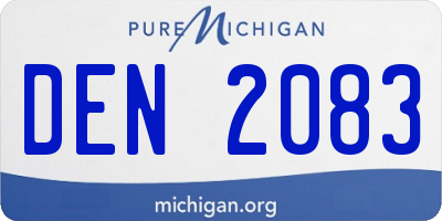 MI license plate DEN2083
