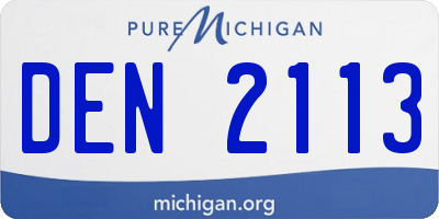 MI license plate DEN2113