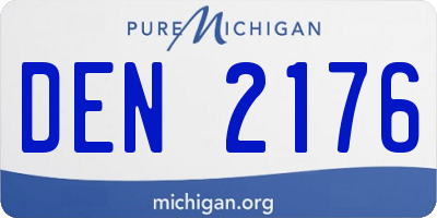 MI license plate DEN2176