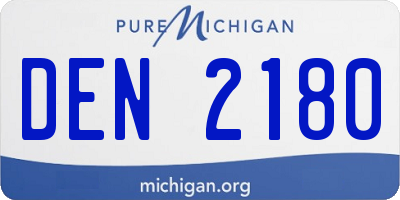 MI license plate DEN2180