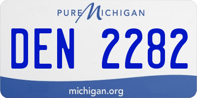 MI license plate DEN2282