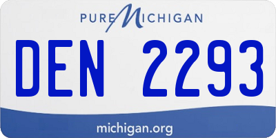 MI license plate DEN2293