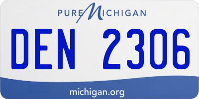 MI license plate DEN2306