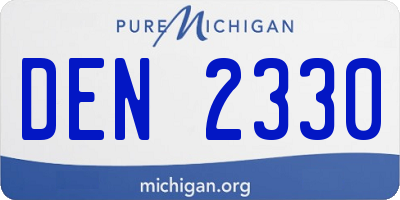 MI license plate DEN2330