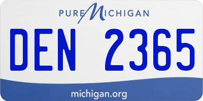 MI license plate DEN2365
