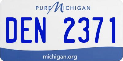 MI license plate DEN2371