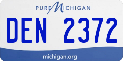 MI license plate DEN2372
