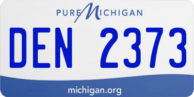 MI license plate DEN2373