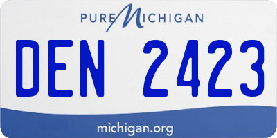 MI license plate DEN2423