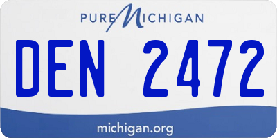 MI license plate DEN2472