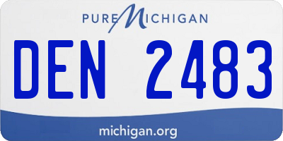 MI license plate DEN2483