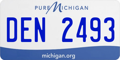 MI license plate DEN2493