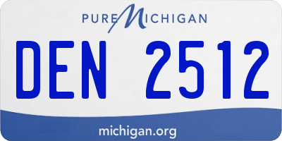 MI license plate DEN2512