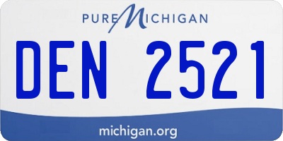 MI license plate DEN2521