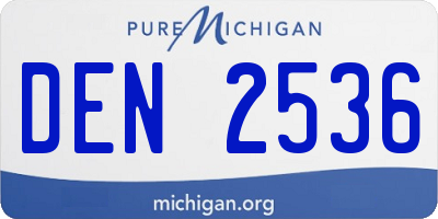 MI license plate DEN2536