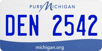 MI license plate DEN2542