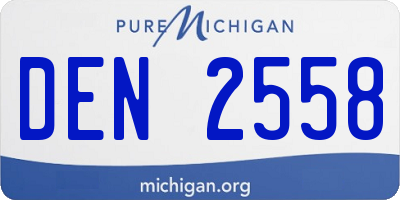 MI license plate DEN2558