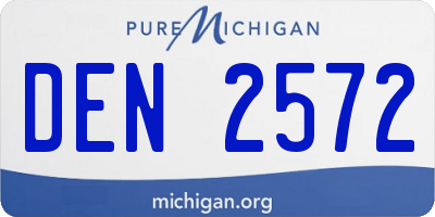 MI license plate DEN2572