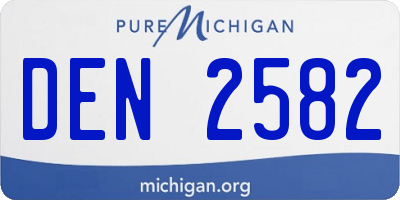 MI license plate DEN2582