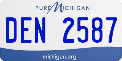 MI license plate DEN2587