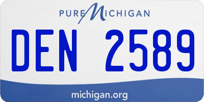 MI license plate DEN2589