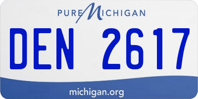MI license plate DEN2617