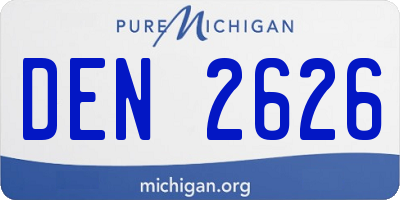 MI license plate DEN2626