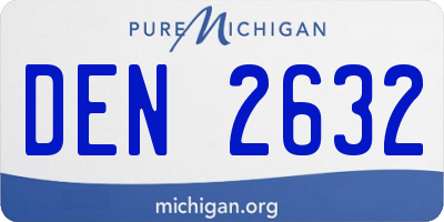 MI license plate DEN2632