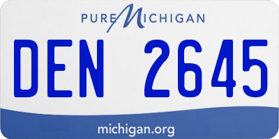 MI license plate DEN2645